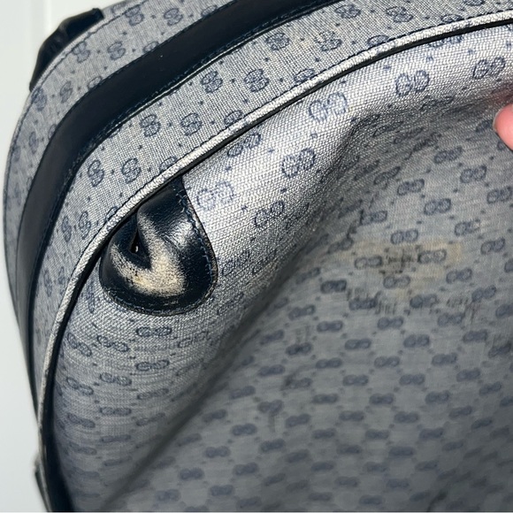Authentic Gucci Micro GG Monogram Vintage gray navy blue shoulder bag - Picture 6 of 17